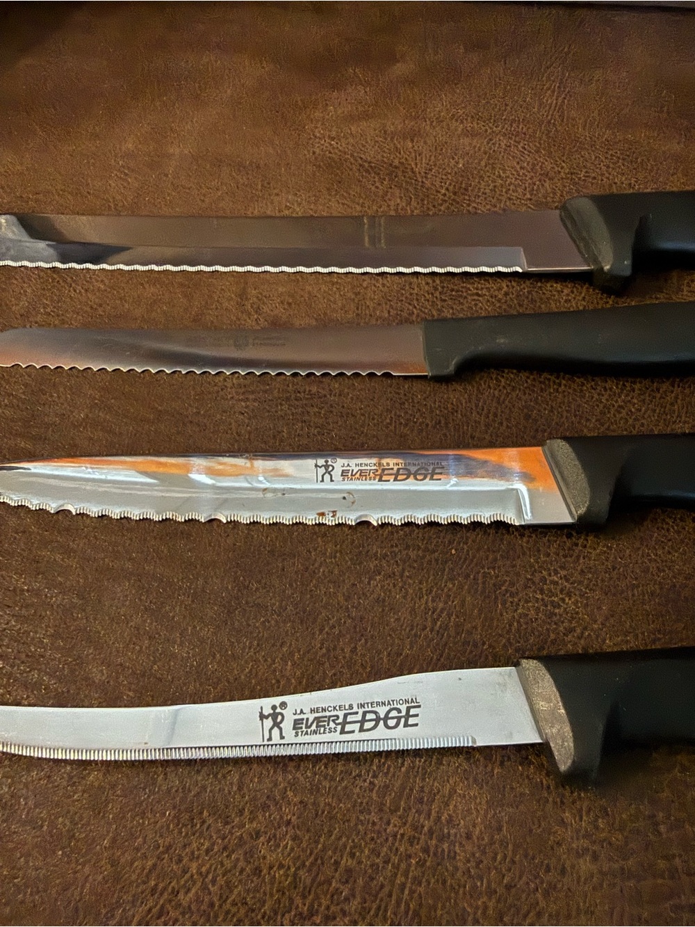JA Henckels International Everedge Knife Set 4pc Stainless Steel Black Handle